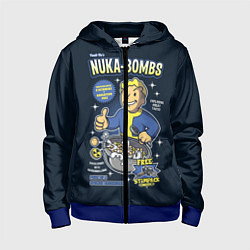 Толстовка на молнии детская Nuka Bombs, цвет: 3D-синий