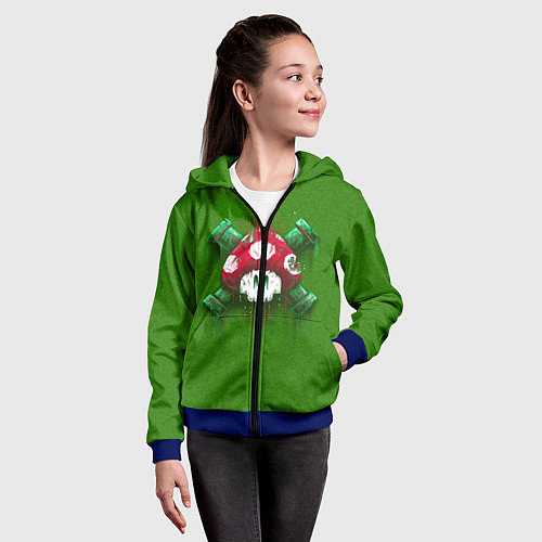 Детская толстовка на молнии Mushroom is Dead / 3D-Синий – фото 4