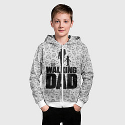 Толстовка на молнии детская Walking Dad, цвет: 3D-белый — фото 2