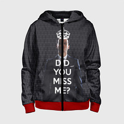 Толстовка на молнии детская Keep Calm & Did You Miss Me?, цвет: 3D-красный