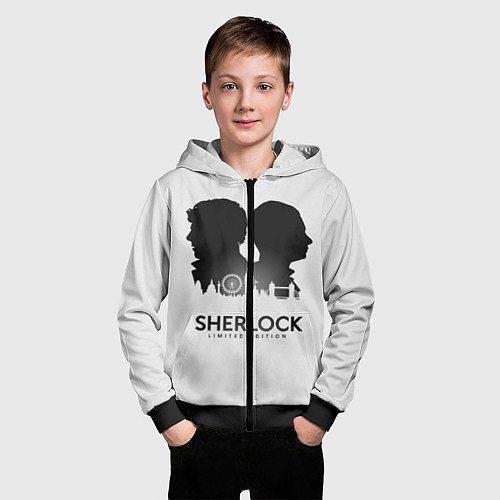 Детская толстовка на молнии Sherlock Edition / 3D-Черный – фото 3
