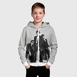 Толстовка на молнии детская BTS Grey, цвет: 3D-белый — фото 2