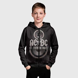 Толстовка на молнии детская AC/DC: Let there be rock, цвет: 3D-черный — фото 2