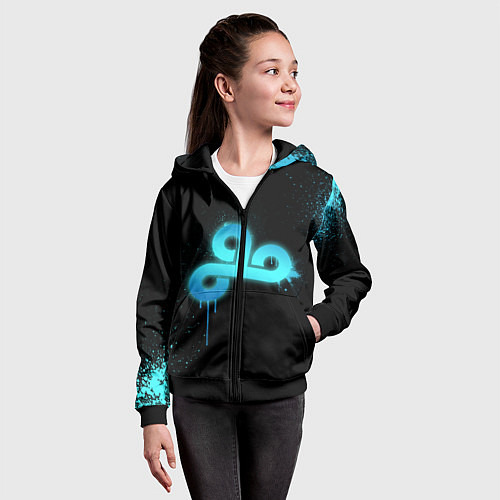 Детская толстовка на молнии Cloud 9: Black collection / 3D-Черный – фото 4