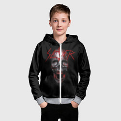 Толстовка на молнии детская Slayer: Wild Skull, цвет: 3D-меланж — фото 2