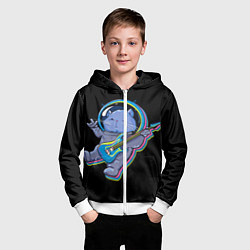 Толстовка на молнии детская Космокот, цвет: 3D-белый — фото 2
