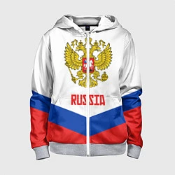 Толстовка на молнии детская Russia Hockey Team, цвет: 3D-меланж