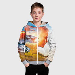 Толстовка на молнии детская HZD 3, цвет: 3D-меланж — фото 2