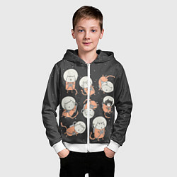 Толстовка на молнии детская Космические котики, цвет: 3D-белый — фото 2