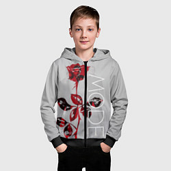 Толстовка на молнии детская Depeche Mode: Red Rose, цвет: 3D-черный — фото 2