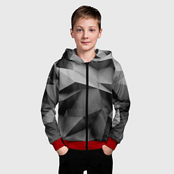 Толстовка на молнии детская Gray abstraction, цвет: 3D-красный — фото 2