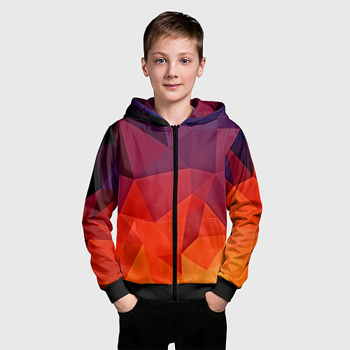 Детская толстовка на молнии Geometric / 3D-Черный – фото 3
