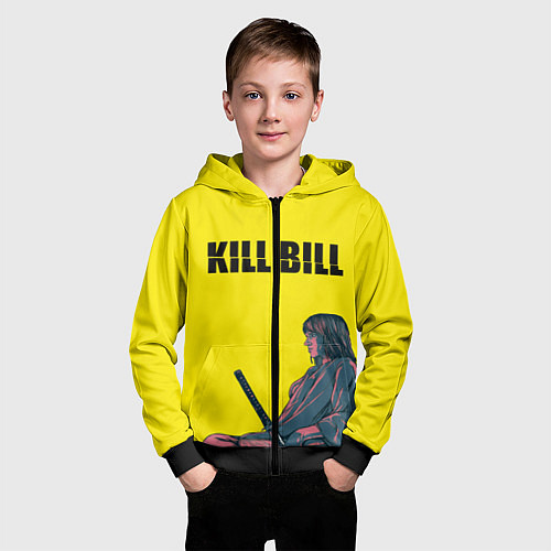 Детская толстовка на молнии Kill Bill / 3D-Черный – фото 3