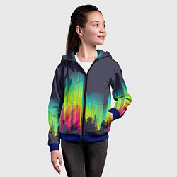 Толстовка на молнии детская Северное сияние, цвет: 3D-синий — фото 2