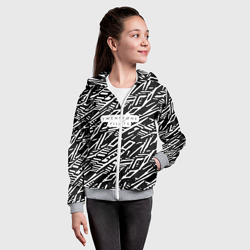 Детская толстовка на молнии Twenty One Pilots: Pattern / 3D-Меланж – фото 4