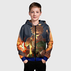 Толстовка на молнии детская Моя геройская академия, цвет: 3D-синий — фото 2