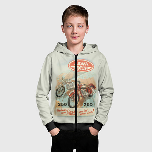Детская толстовка на молнии JAWA / 3D-Черный – фото 3