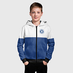 Толстовка на молнии детская Chelsea FC: Light Blue, цвет: 3D-черный — фото 2