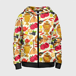 Толстовка на молнии детская Народная кухня, цвет: 3D-черный