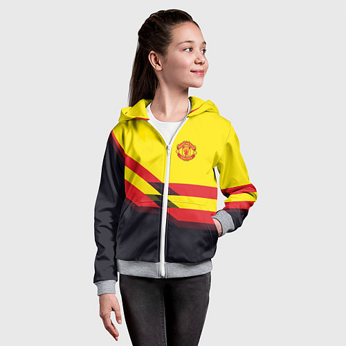 Детская толстовка на молнии Man United FC: Yellow style / 3D-Меланж – фото 4