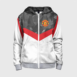 Детская толстовка на молнии Man United FC: Grey Polygons