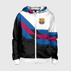 Толстовка на молнии детская Barcelona FC: Black style, цвет: 3D-белый