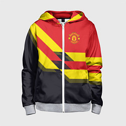 Толстовка на молнии детская Man UTD FC: Black style, цвет: 3D-меланж