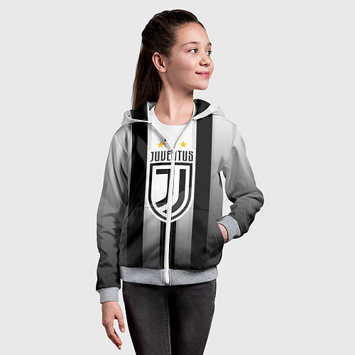 Детская толстовка на молнии Juventus FC: New logo / 3D-Меланж – фото 4