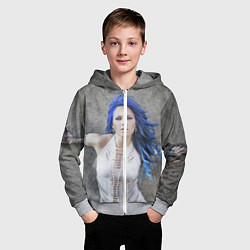 Толстовка на молнии детская Arch Enemy: Alissa White-Gluz, цвет: 3D-меланж — фото 2