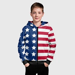 Толстовка на молнии детская USA Flag, цвет: 3D-черный — фото 2