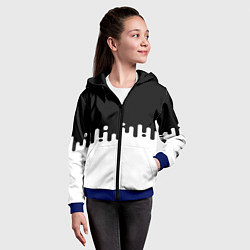 Толстовка на молнии детская Чёрно-белый узор, цвет: 3D-синий — фото 2