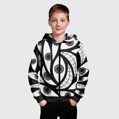 Детская толстовка на молнии Alchemist Eyes / 3D-Черный – фото 3