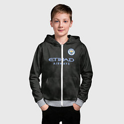 Толстовка на молнии детская Man City FC: Black 17/18, цвет: 3D-меланж — фото 2