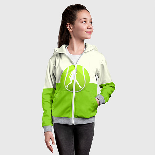 Детская толстовка на молнии Символ теннисиста / 3D-Меланж – фото 4