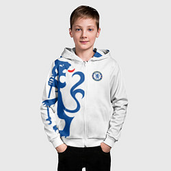 Толстовка на молнии детская FC Chelsea: White Lion, цвет: 3D-белый — фото 2