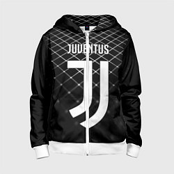 Толстовка на молнии детская FC Juventus: Black Lines, цвет: 3D-белый