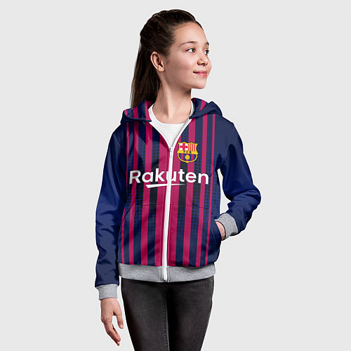 Детская толстовка на молнии FC Barcelona: Rakuten / 3D-Меланж – фото 4