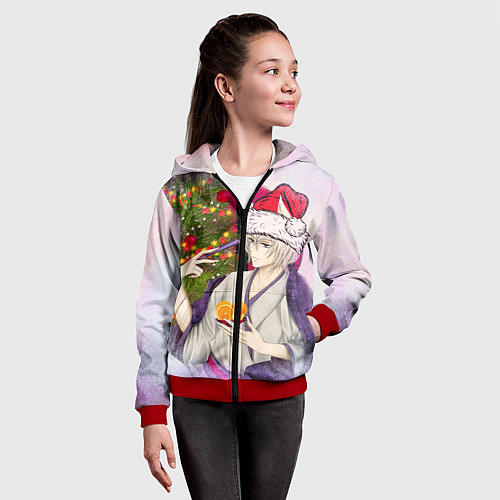 Детская толстовка на молнии Kamisama Hajimemashita / 3D-Красный – фото 4