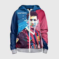 Толстовка на молнии детская Lionel Messi цвета 3D-меланж — фото 1