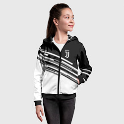 Толстовка на молнии детская FC Juventus: B&W Line, цвет: 3D-черный — фото 2