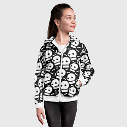 Толстовка на молнии детская Дикие черепа, цвет: 3D-белый — фото 2