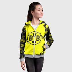 Толстовка на молнии детская FC Borussia Dortmund: Yellow & Black, цвет: 3D-меланж — фото 2