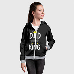 Толстовка на молнии детская Dad you are the King, цвет: 3D-меланж — фото 2