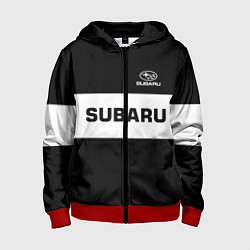 Толстовка на молнии детская Subaru: Black Sport, цвет: 3D-красный