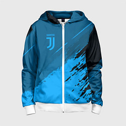 Толстовка на молнии детская FC Juventus: Blue Original, цвет: 3D-белый