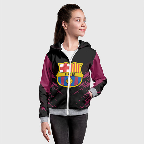 Детская толстовка на молнии Barcelona FC: Sport Fashion / 3D-Меланж – фото 4