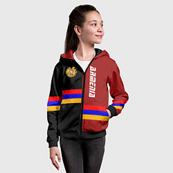 Толстовка на молнии детская Armenia, цвет: 3D-черный — фото 2