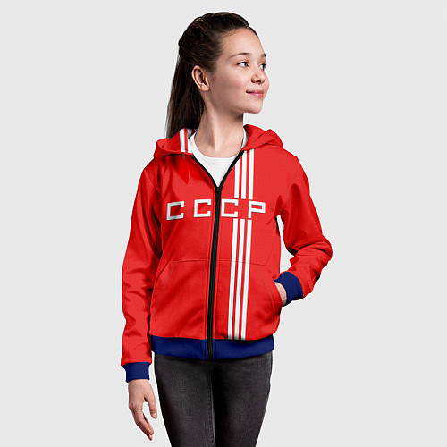 Детская толстовка на молнии Cборная СССР / 3D-Синий – фото 4