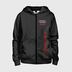 Толстовка на молнии детская Audi: Sport Line, цвет: 3D-черный