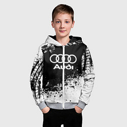 Толстовка на молнии детская Audi: Black Spray, цвет: 3D-меланж — фото 2